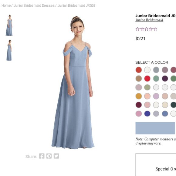 Dessy Junior Bridesmaid Dress